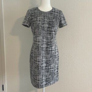 Calvin Klein Tweed Sheath Dress with back zipper and short sleeves - women's 4